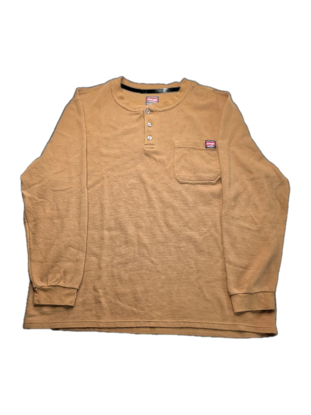 Wrangler Men’s 2XL Waffle Knit Henley Long Sleeve Pocket Workwear